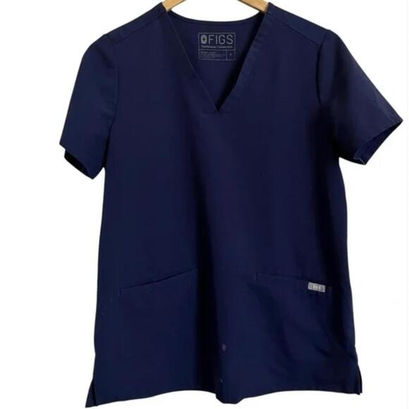 FIGS Casma Scrub Top in Navy Blue Size Extra Small - Picture 3 of 4